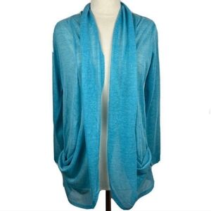 EUC TORRID Beach CoverUp Lightweight LongSleeve Draped Open Front Sheer Cardigan